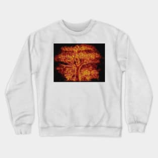 lone tree ablaze and consumed by fire Crewneck Sweatshirt